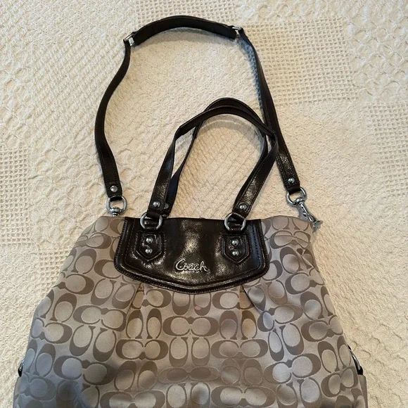 Coach Signature Canvas and Leather Handbag - Picture 3 of 10